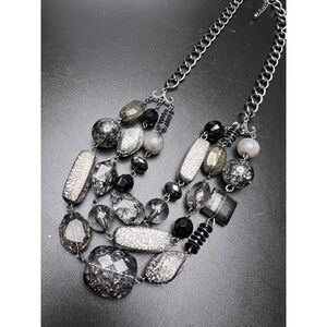 Gunmetal Three-strand Necklace